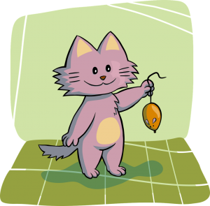 a kitty with mouse